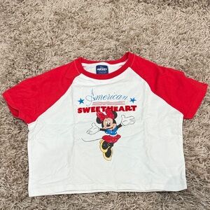 Mickey Mouse Red and White Crop Top